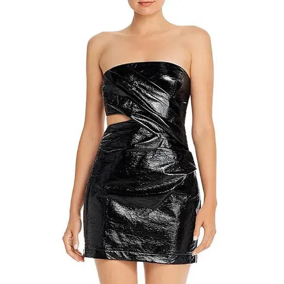Bec & Bridge Finn Mini Dress High Shine Black Size AU 12 - Image 2