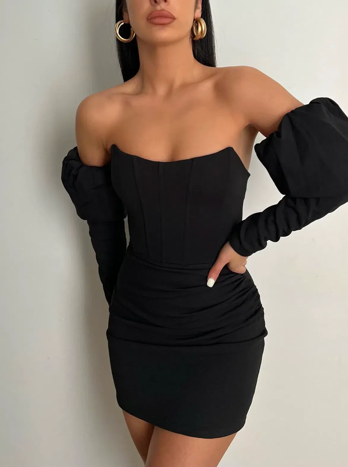 Mélani the Label Valentina Mini Dress Black Size AU 8 - Image 1