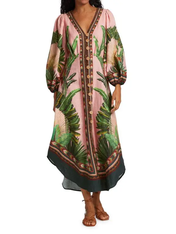 Farm Rio Amazonia Forest Maxi Dress Print Size AU 8 - Image 1