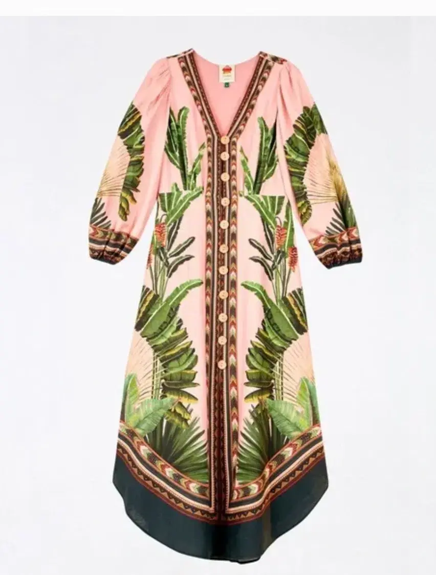 Farm Rio Amazonia Forest Maxi Dress Print Size AU 8 - Image 4