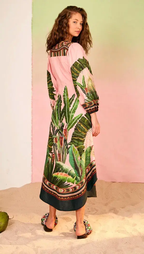 Farm Rio Amazonia Forest Maxi Dress Print Size AU 8 - Image 3