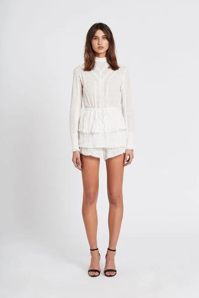 Sir The Label Lucille Embroidered Playsuits White Size 0 / AU 6 - Image 1