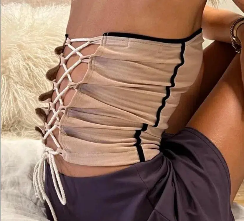 With Harper Lu Contrast Corset Blush One Size  - Image 2