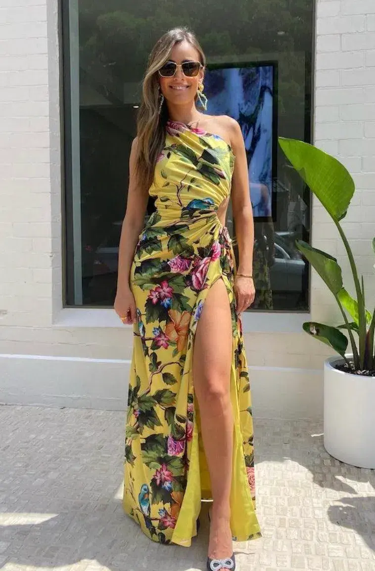 Sonya Moda Nour Royal Botanica Maxi Dress Yellow Floral Size 8 for rent on The Volte - main image
