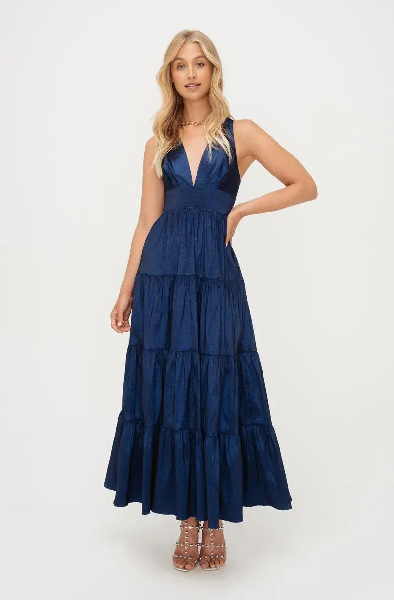 Sheike Galleria Maxi Dress Navy Blue Size 8 for rent on The Volte - main image