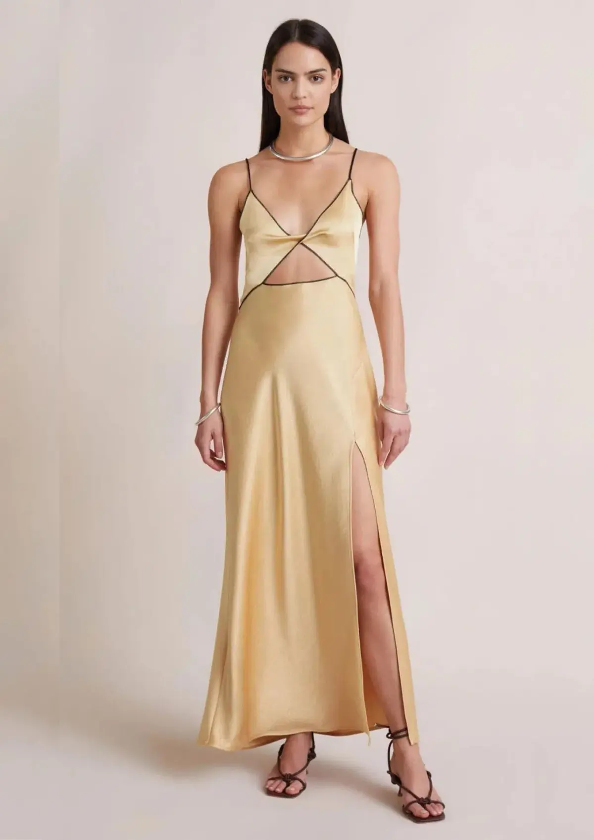 Bec & Bridge Hazel Maxi Dress Wheat Yellow Size 8 - Image 1