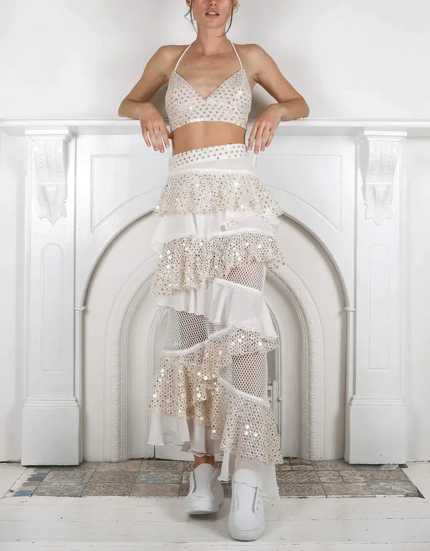 Ixiah the Label Sequin Outlaw Set White Size 6 - Image 2