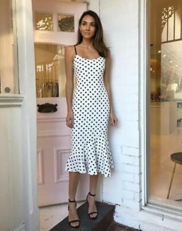 By Johnny Polka Bias Slip Dress Print Size 6 - Image 3