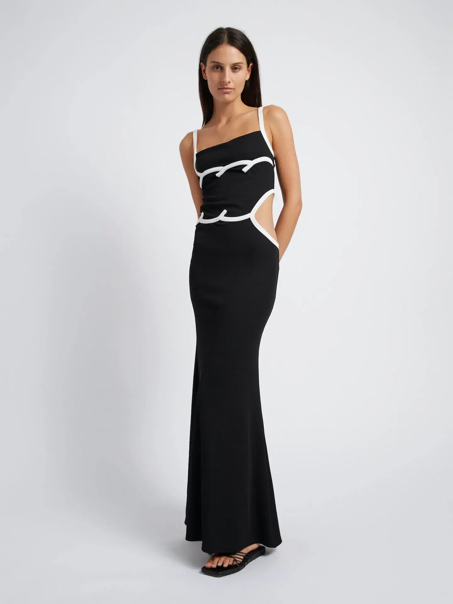 Christopher Esber Wave Bind Split Tank Dress Black Size 10 - Image 1
