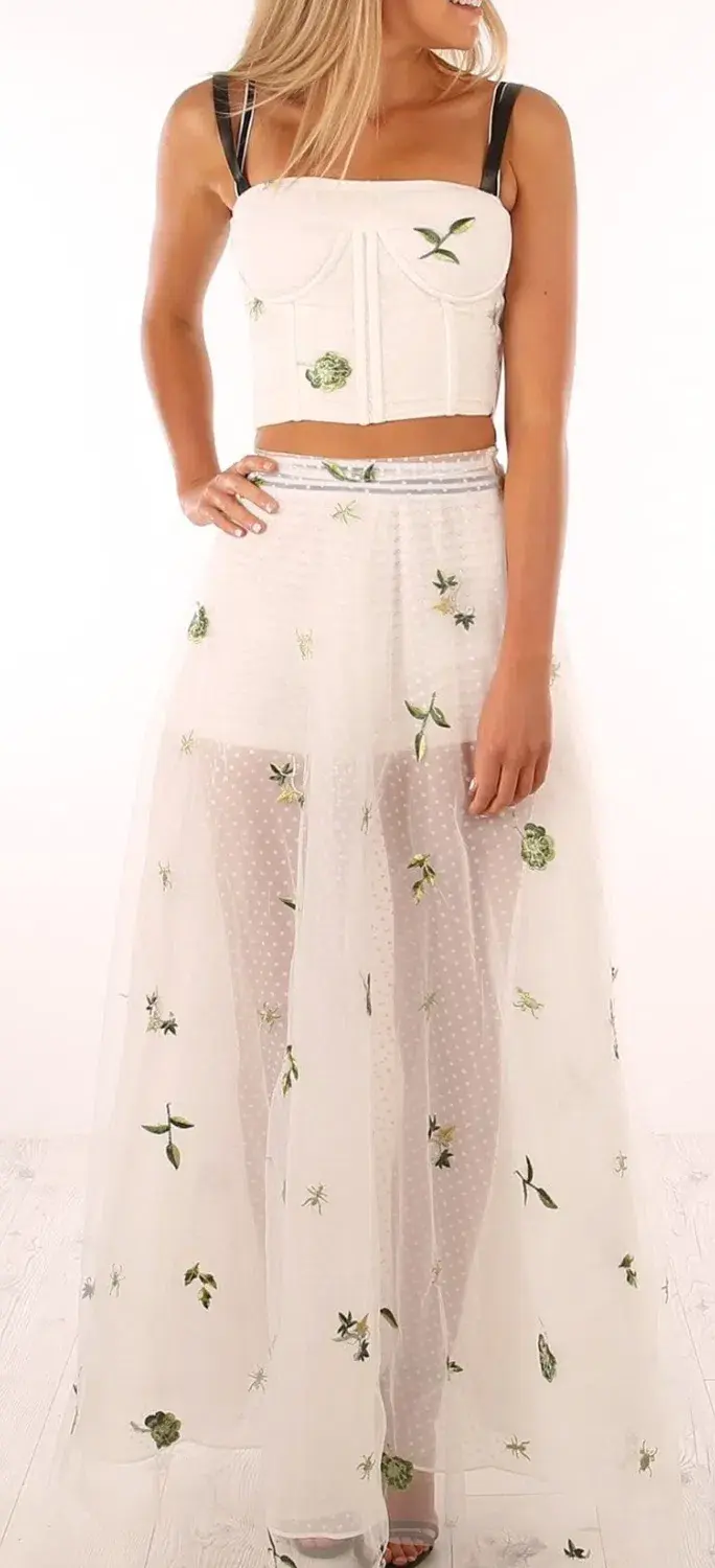 Asilio Love Comes Back Skirt Gardenia White Spring Garden with Top and Shorts Set Size 6 - Image 1