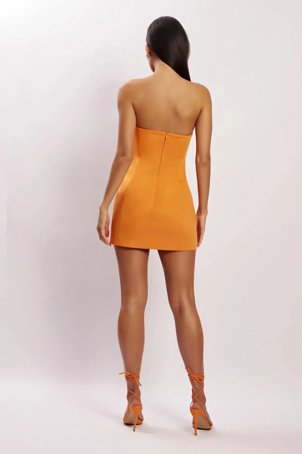 Meshki Maci Crepe Mini Dress in Tangerine Size S / AU 8 - Image 3