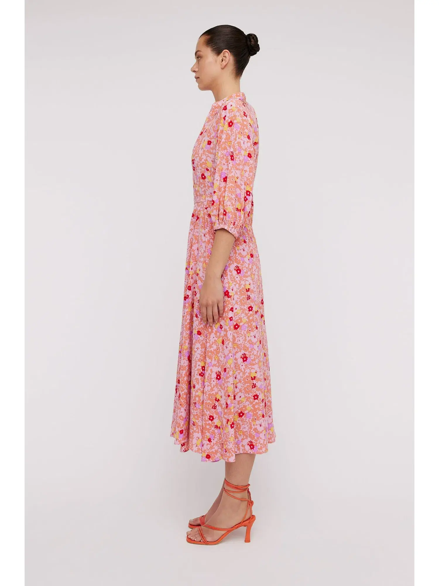 Scanlan Theodore Silk Daisy Floral Dress Peach Size AU 12 - Image 2
