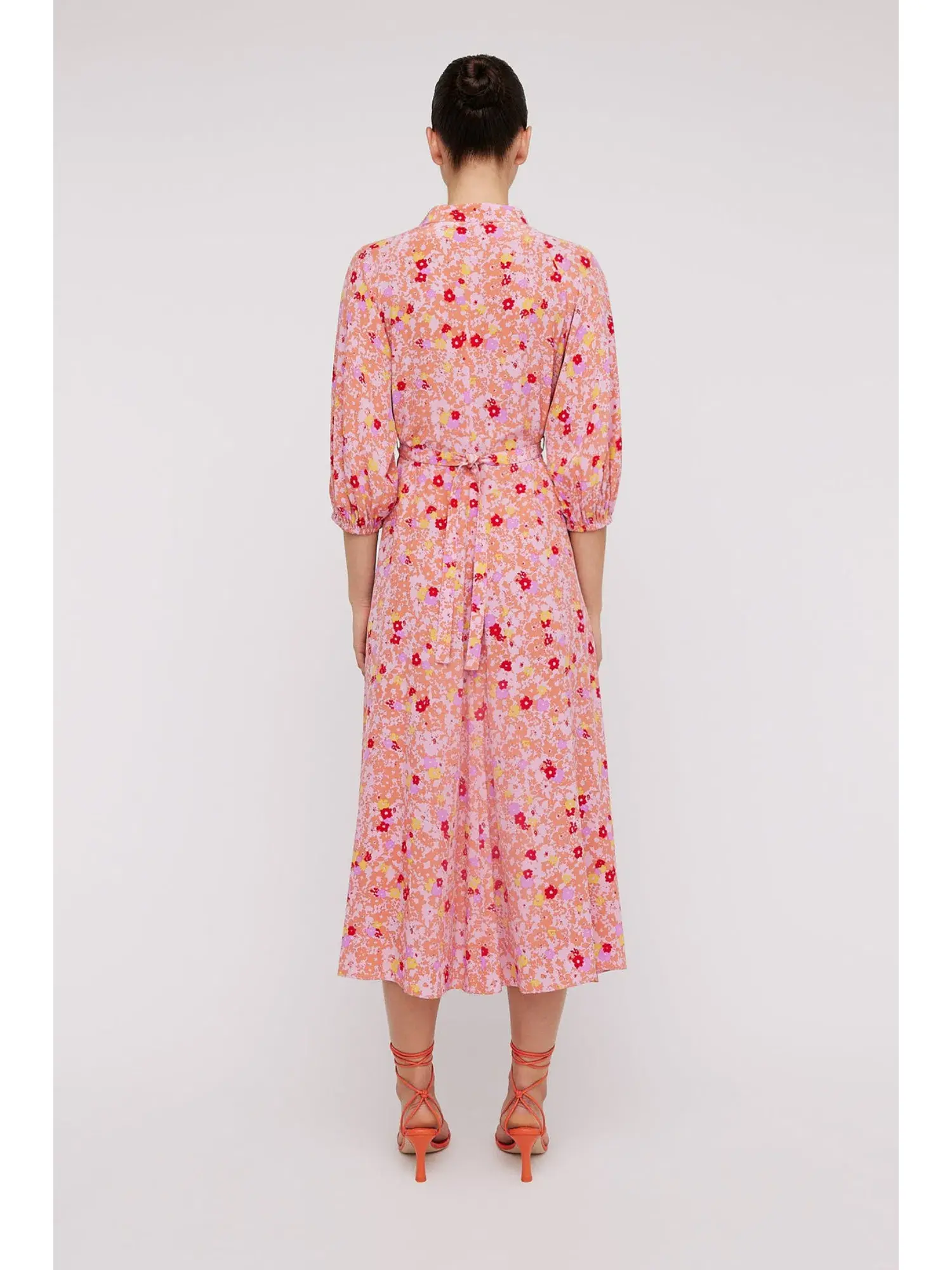 Scanlan Theodore Silk Daisy Floral Dress Peach Size AU 12 - Image 3