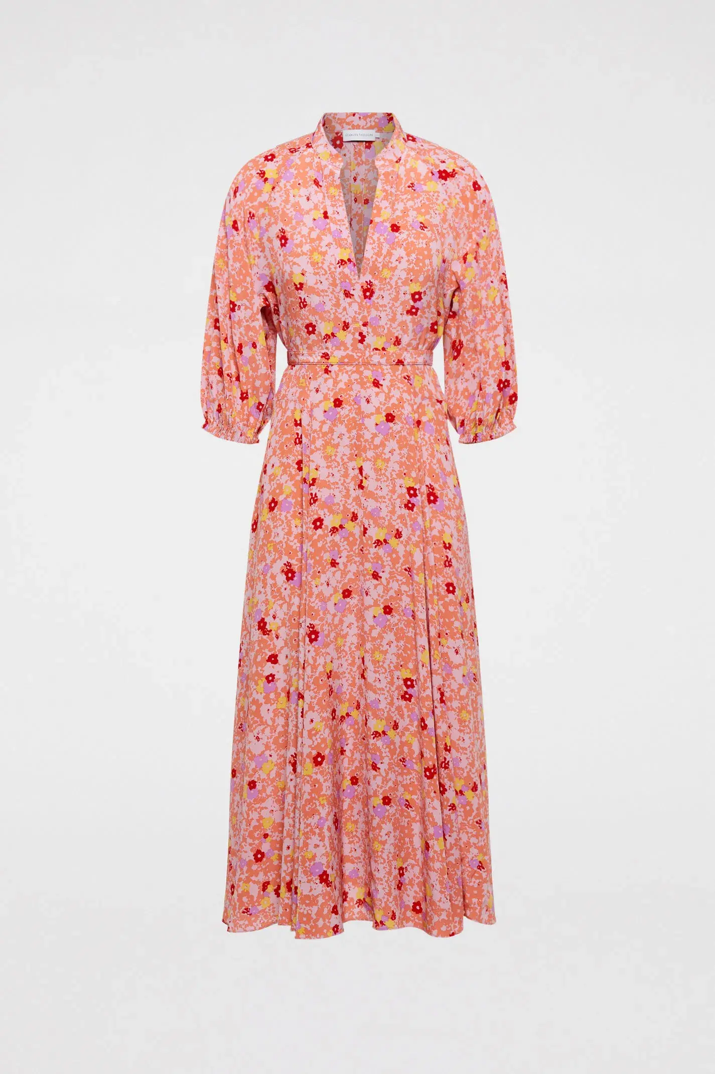 Scanlan Theodore Silk Daisy Floral Dress Peach Size AU 12 - Image 4