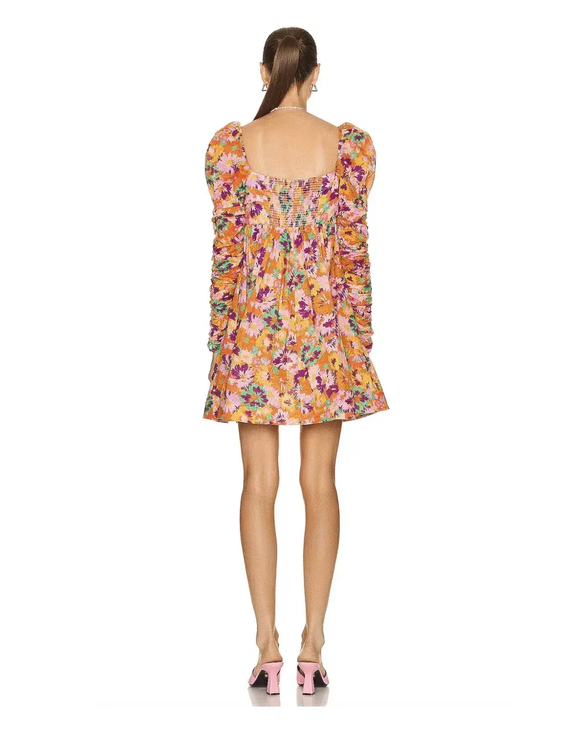 Zimmermann Violet Twist Front Mini Dress Mustard Multi Floral Size 1/Au 10 - Image 2