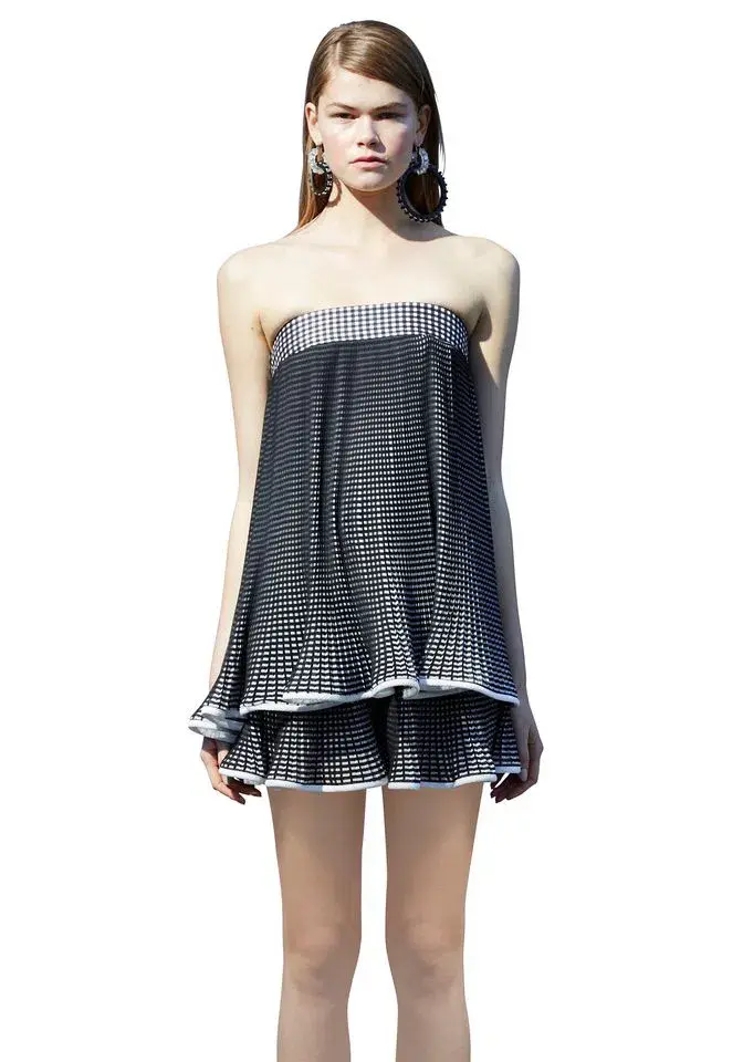 By Johnny Iris Pleat Strapless Tie Top Black Size 8 - Image 1