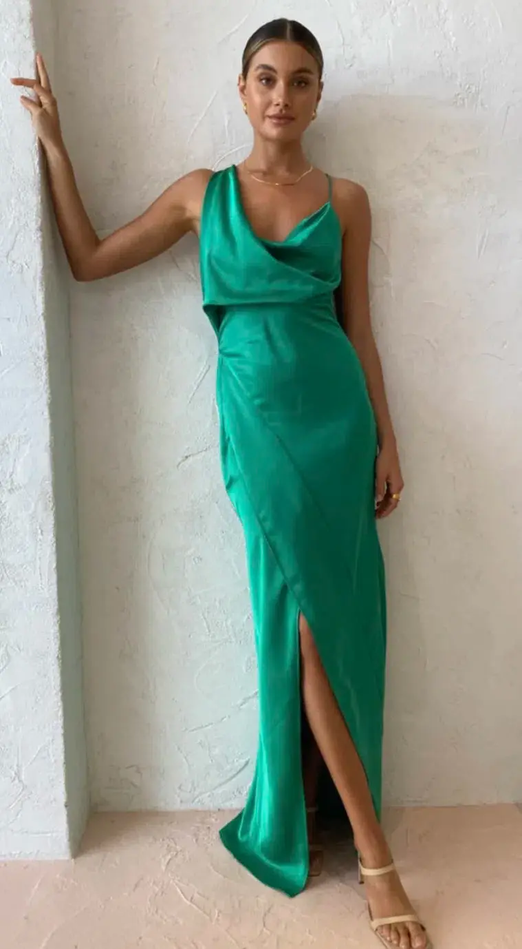 One Fell Swoop Muse Maxi Dress Cardinal Green Size 6 - Image 3