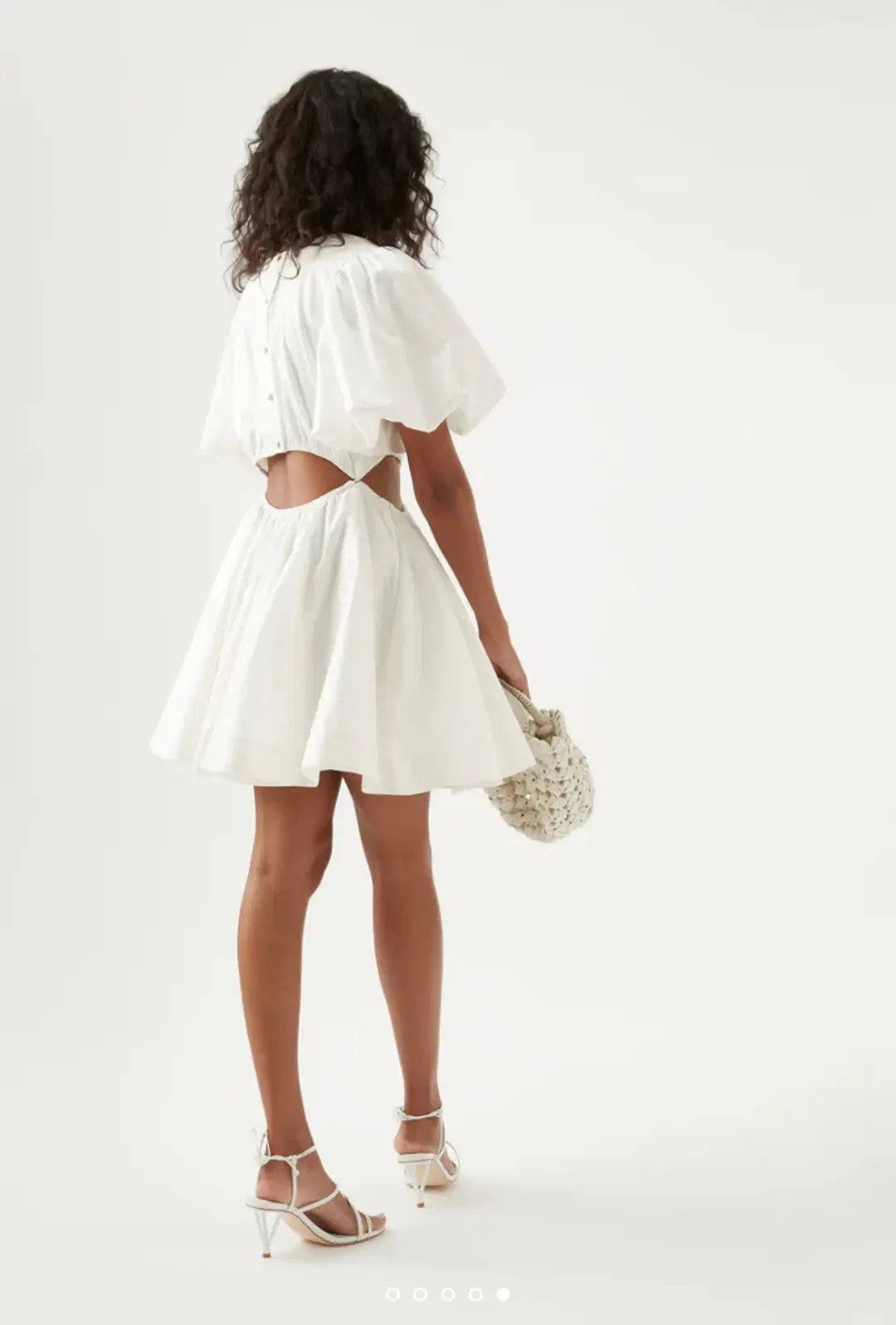 Aje Henriette Cut Out Mini Dress Ivory Size 6 for rent on The Volte - main image