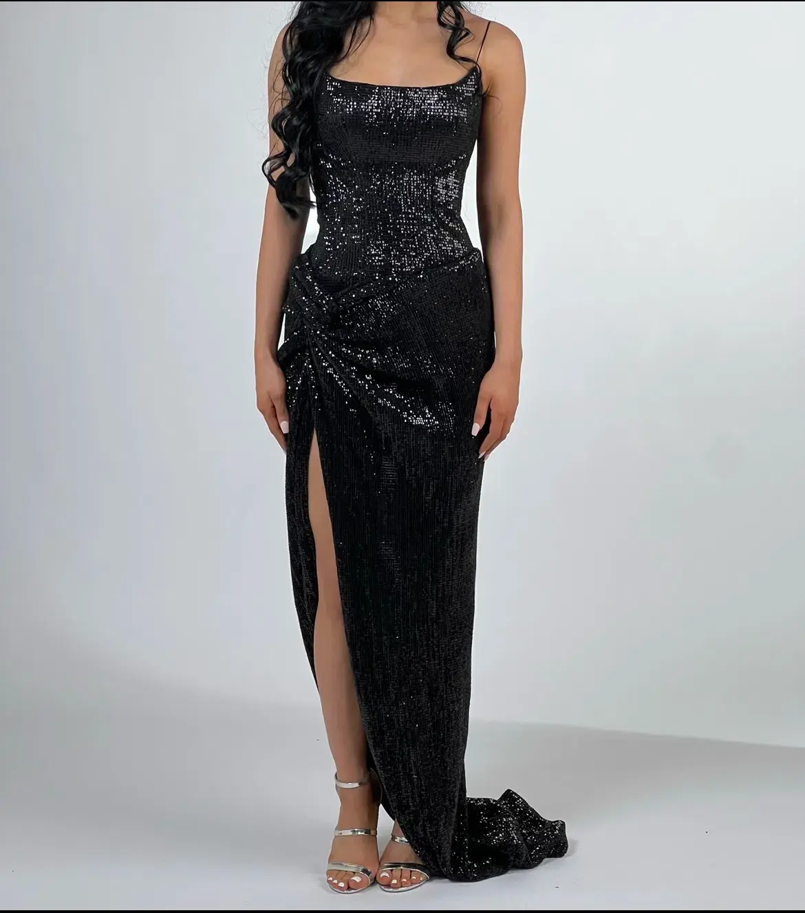 Lia Stublla Black Sequin Gown Size S/AU 8  - Image 4
