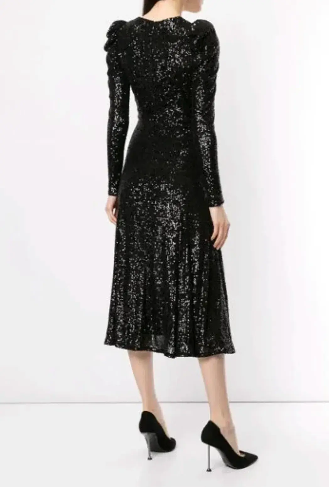 Rachel Gilbert Nancy Midi Black Dress Size 8 - Image 3