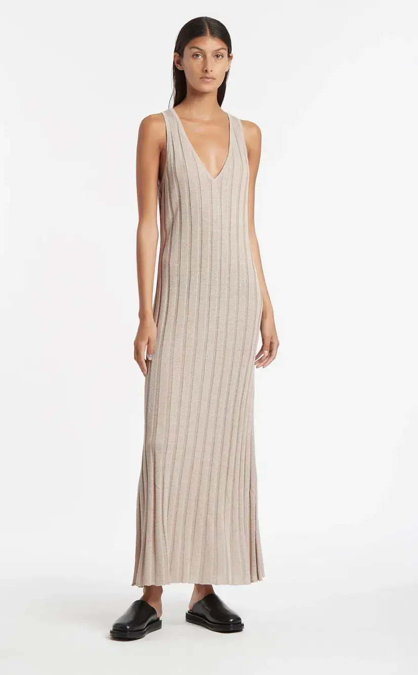 Sir the Label Isobel V Neck Dress Beige Size 1/AU 8 - Image 1