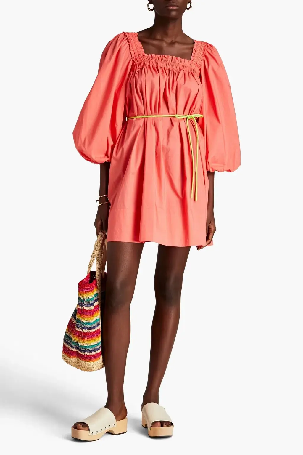 Zimmermann Coral Nina Smocked Mini Dress Red Size 0/Au 8 - Image 1