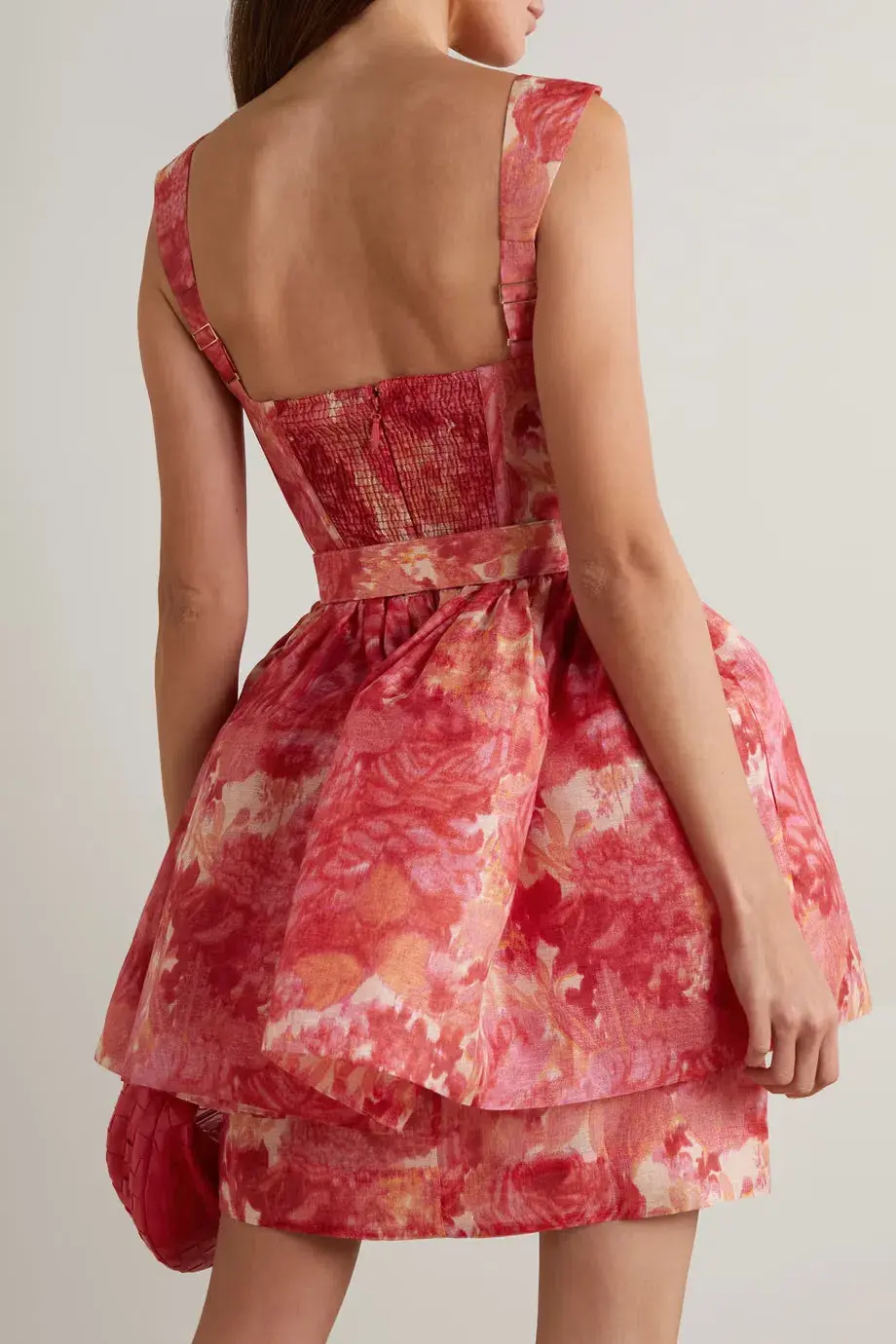 Zimmermann High Tide Mini Dress Pink Ikat Floral Size 2 / AU 12 - Image 3