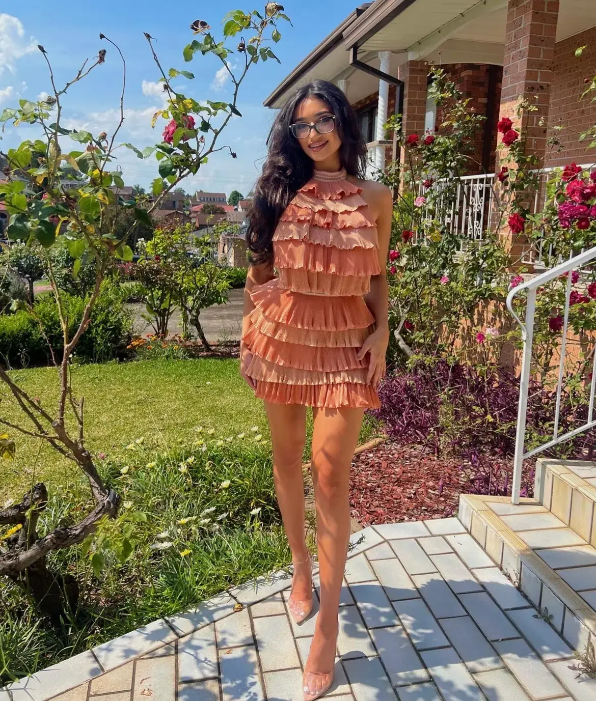 Eliya the Label Naveen Mini Dress Peach Size XS - Image 3
