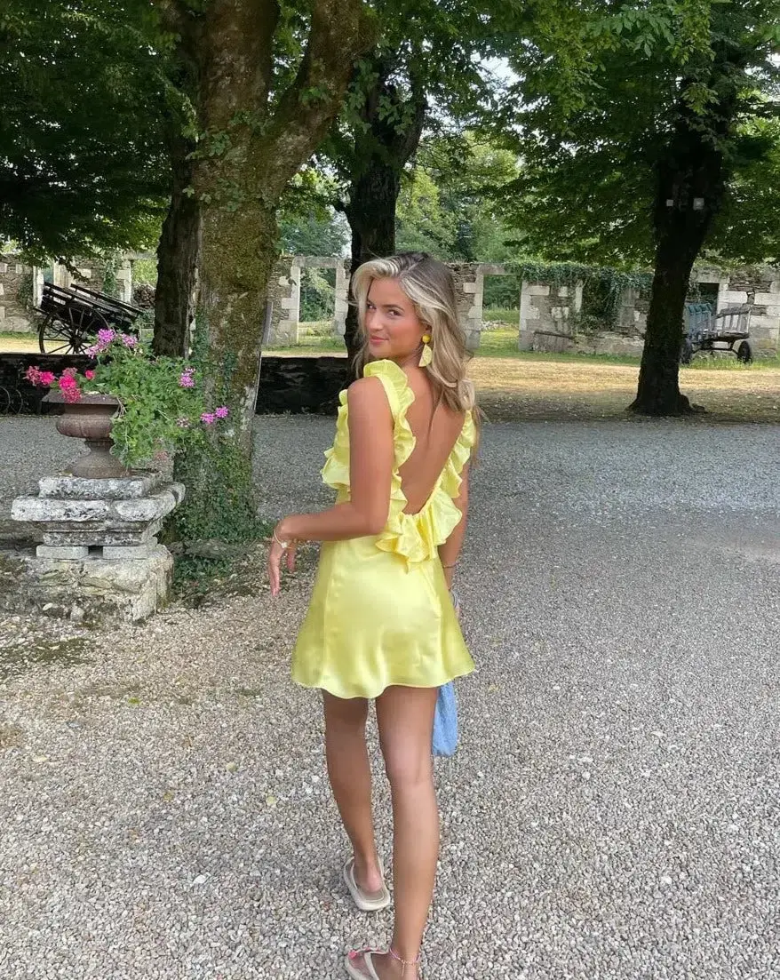 House of CB Tink Buttercup Mini Dress Yellow Size S / Au 8 - Image 8