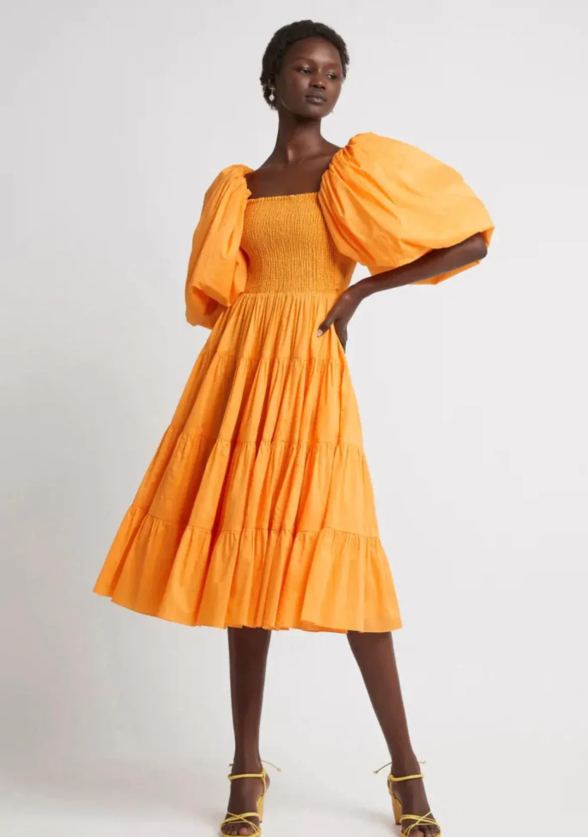 Aje Cherished Midi Dress in Mandarin Size 8 / S - Image 2