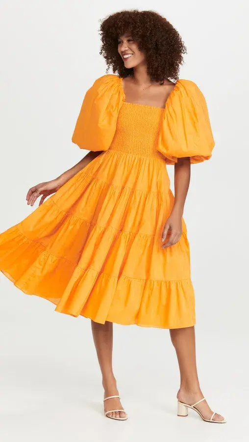 Aje Cherished Midi Dress in Mandarin Size 8 / S - Image 1