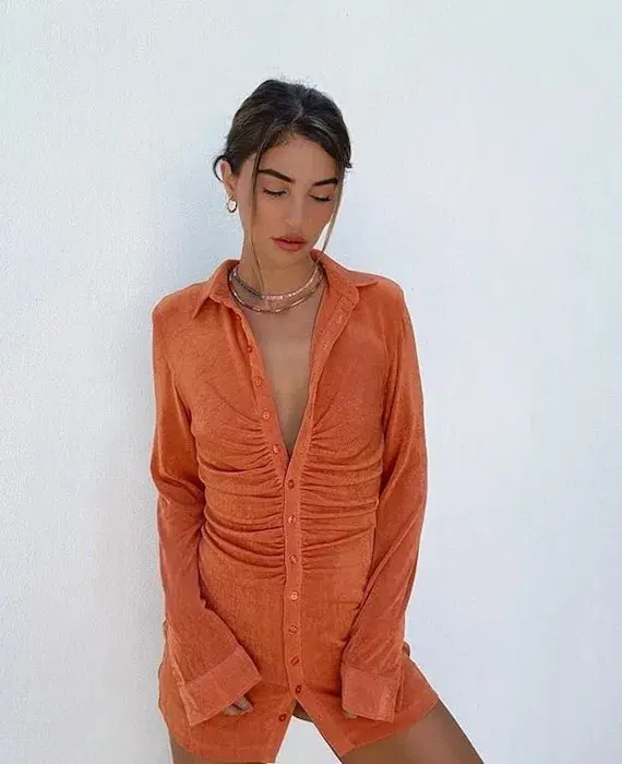 With Jean Andy Dress Orange Size 10 - Image 3