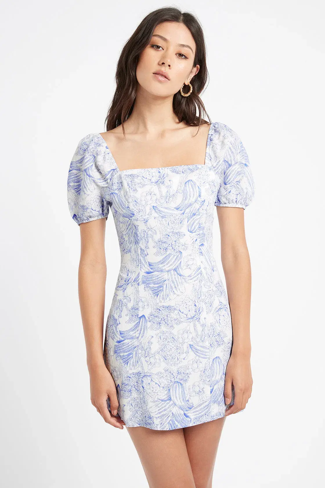 Kookai Atlas Mini Dress Blue Floral Size AU 6 - Image 3