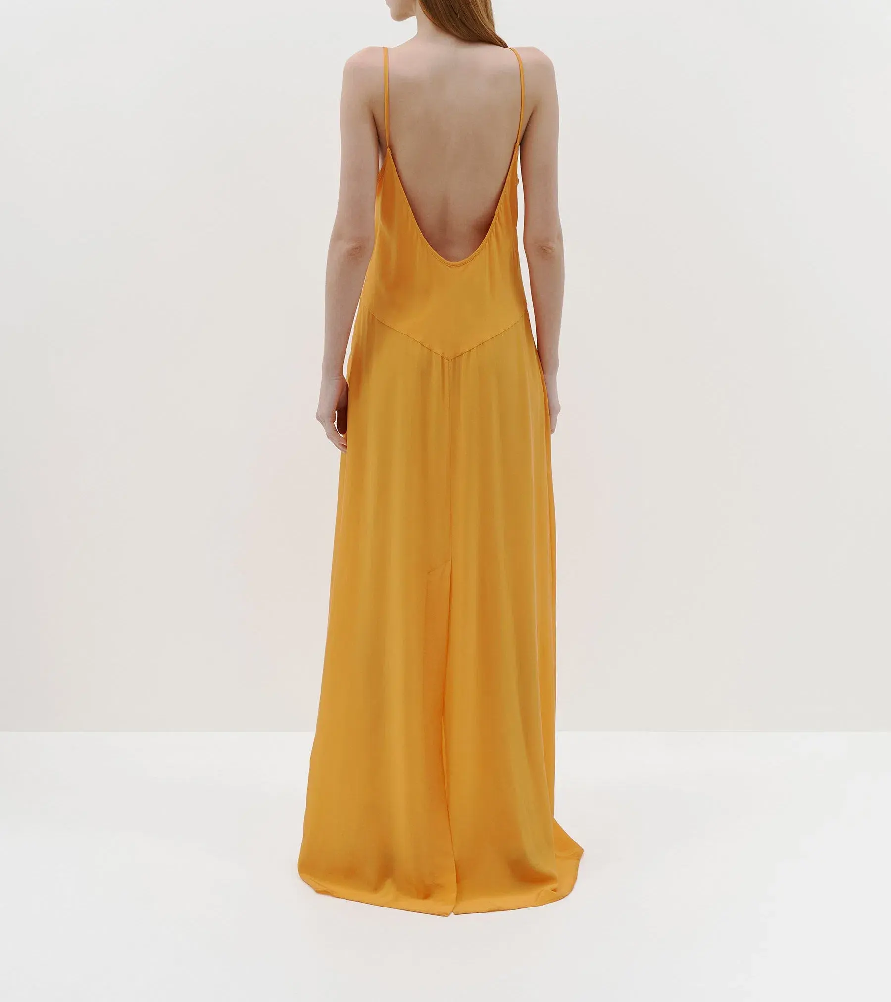 Bassike Silk Longerline Slip Dress in Tangerine Size 00 / Au 6 - Image 3