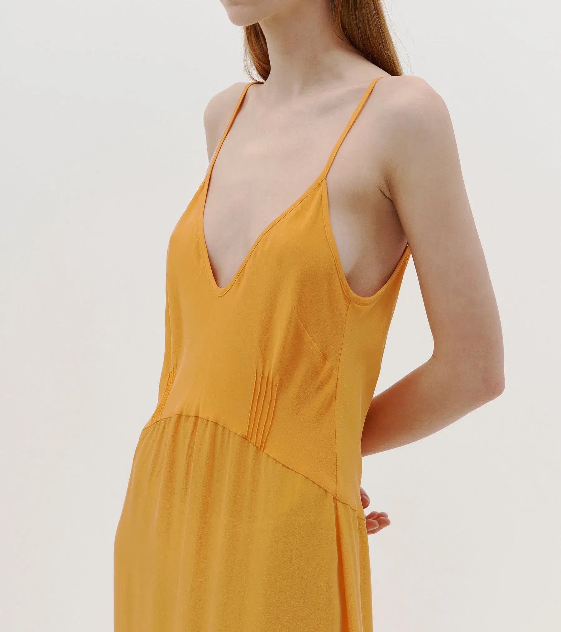 Bassike Silk Longerline Slip Dress in Tangerine Size 00 / Au 6 - Image 2