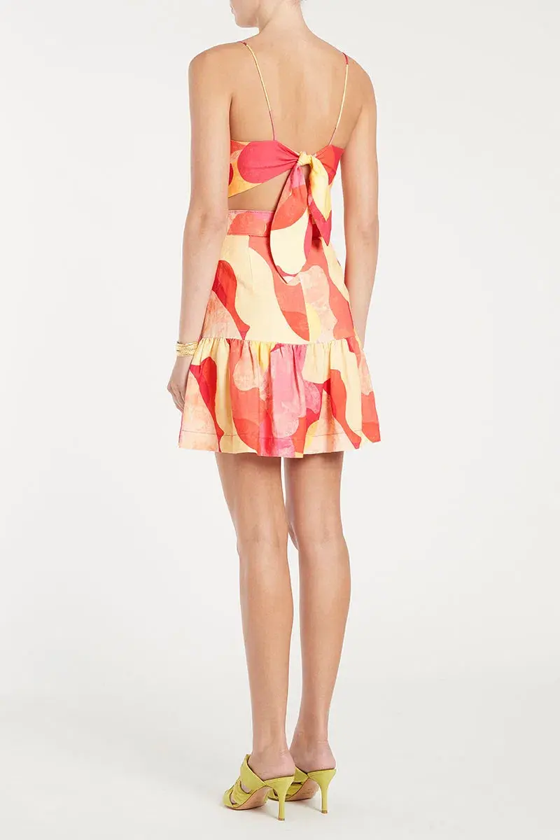 Rebecca Vallance Toretta Cut Out Mini Dress Print Size 10 - Image 3