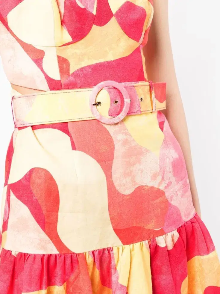 Rebecca Vallance Toretta Cut Out Mini Dress Print Size 10 - Image 2