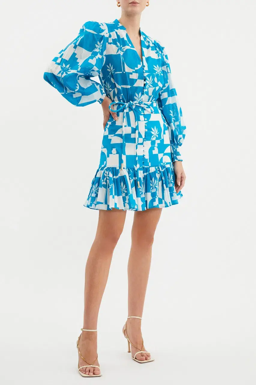 Rebecca Vallance Ibiza Mini Dress Print Size 10 for rent on The Volte - main image