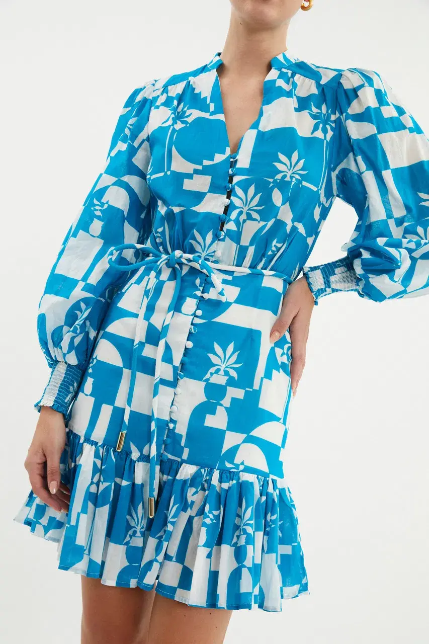 Rebecca Vallance Ibiza Mini Dress Print Size 10 - Image 4