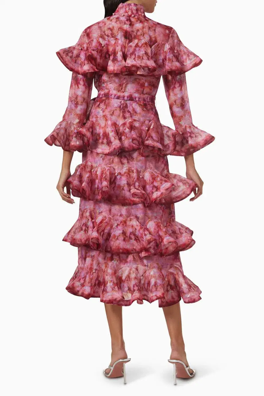 Zimmermann Kaleidoscope Frill Midi Dress Garnet Kaleidoscope Size 0 / Au 8 - Image 2