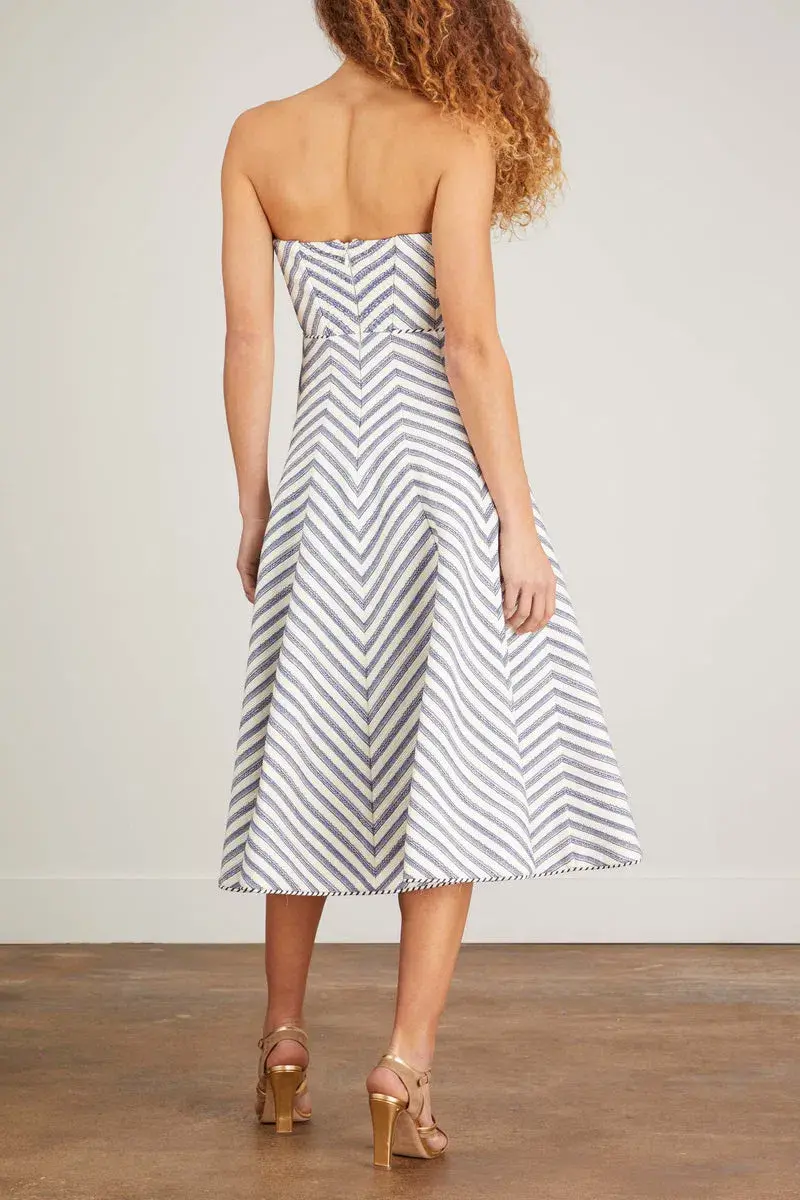 Zimmermann High Tide Laced Midi Dress Stripe Size 0 / Au 8 for rent on The Volte - main image