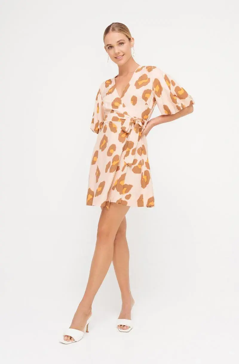 Sheike Copy Cat dress animal print Pink Size AU 8 - Image 2
