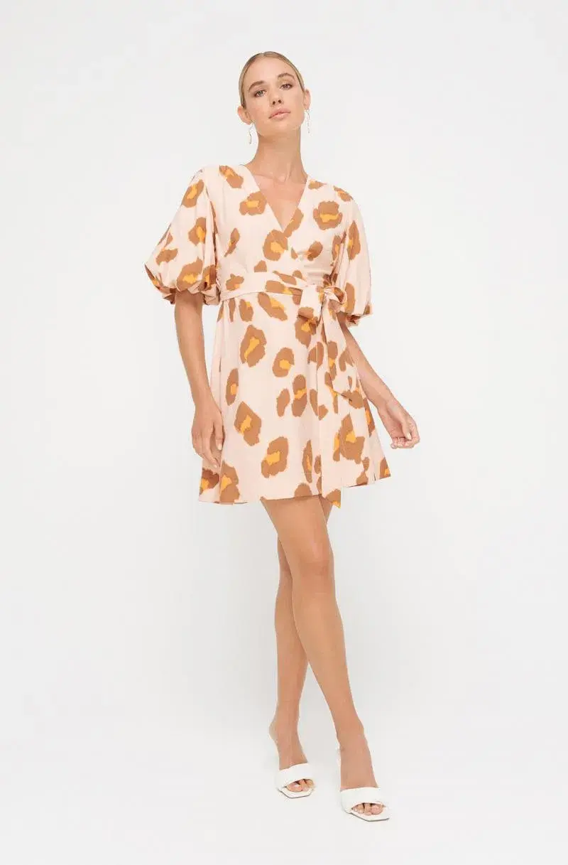 Sheike Copy Cat dress animal print Pink Size AU 8 - Image 1