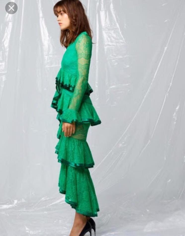 Nicola Finetti Maia Green Dress Sz 10 - Image 3