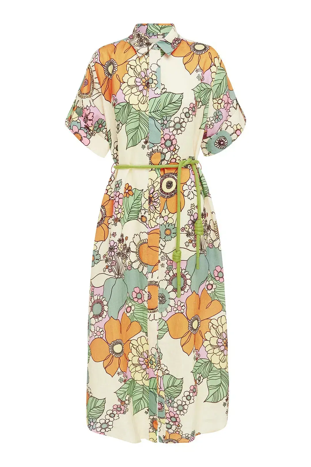 Alemais Farrah Shirtdress Cream Size AU 12 - Image 4