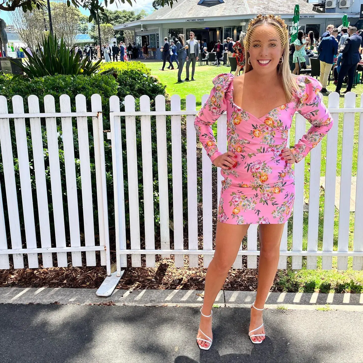 Bec & Bridge Peony Party Mini Dress Pink Size AU 8 - Image 2