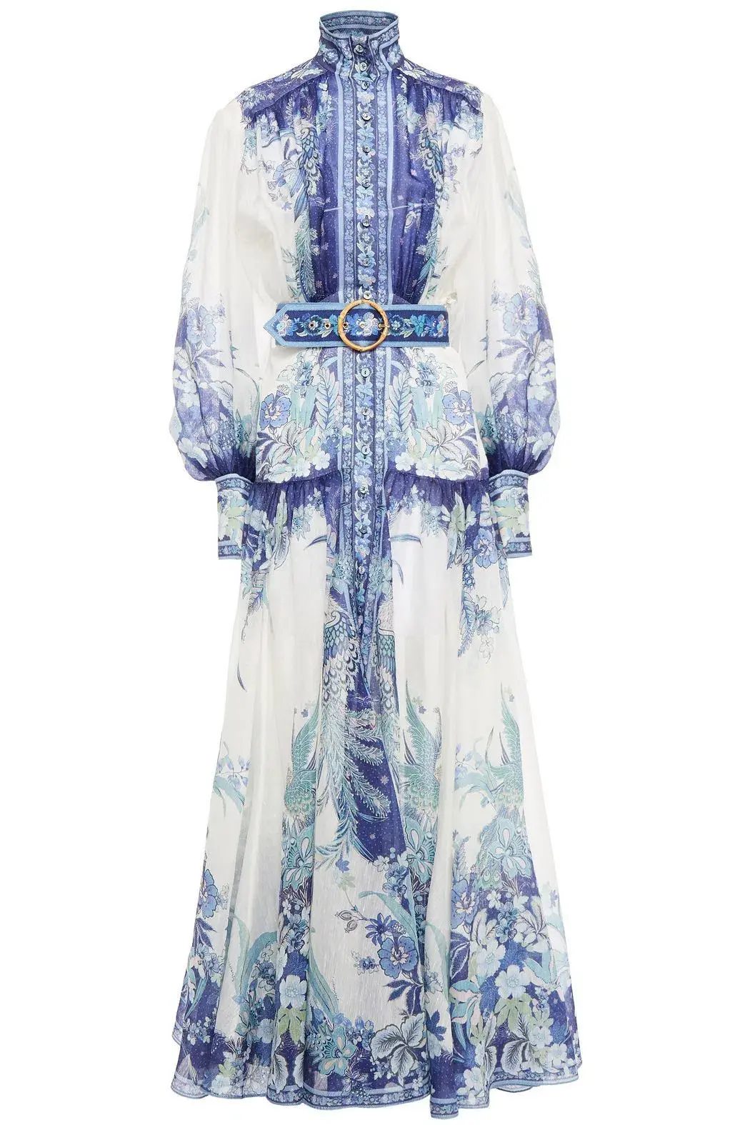 Zimmermann Glassy Billow Dress in Navy Phoenix Blue Size 1 / AU 10 - Image 3