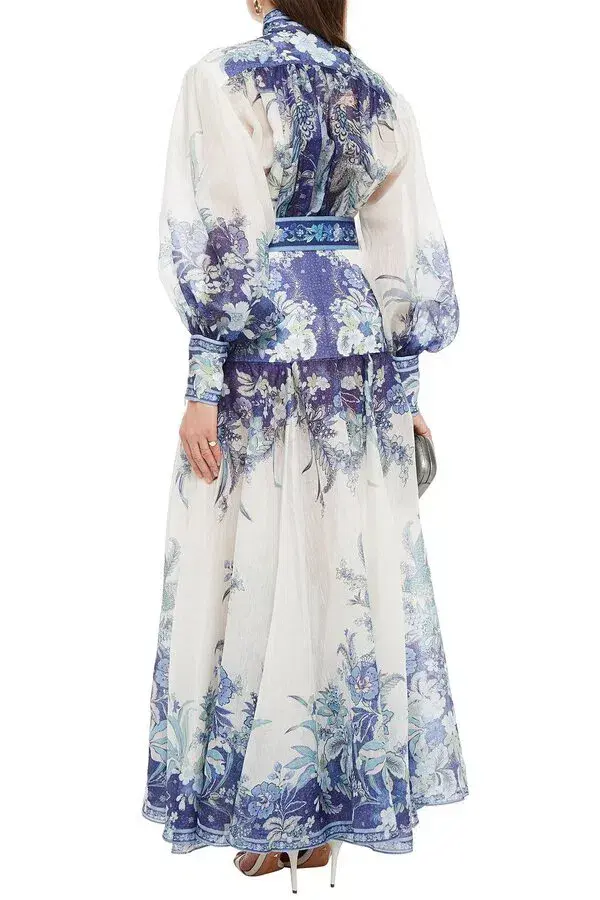 Zimmermann Glassy Billow Dress in Navy Phoenix Blue Size 1 / AU 10 - Image 2