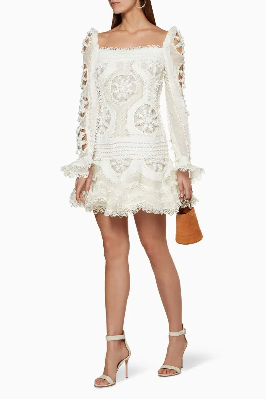 Zimmermann Whitewave Doily Dress White Size 1 / AU 10 - Image 1