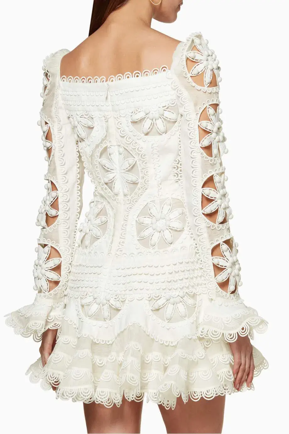 Zimmermann Whitewave Doily Dress White Size 1 / AU 10 - Image 3